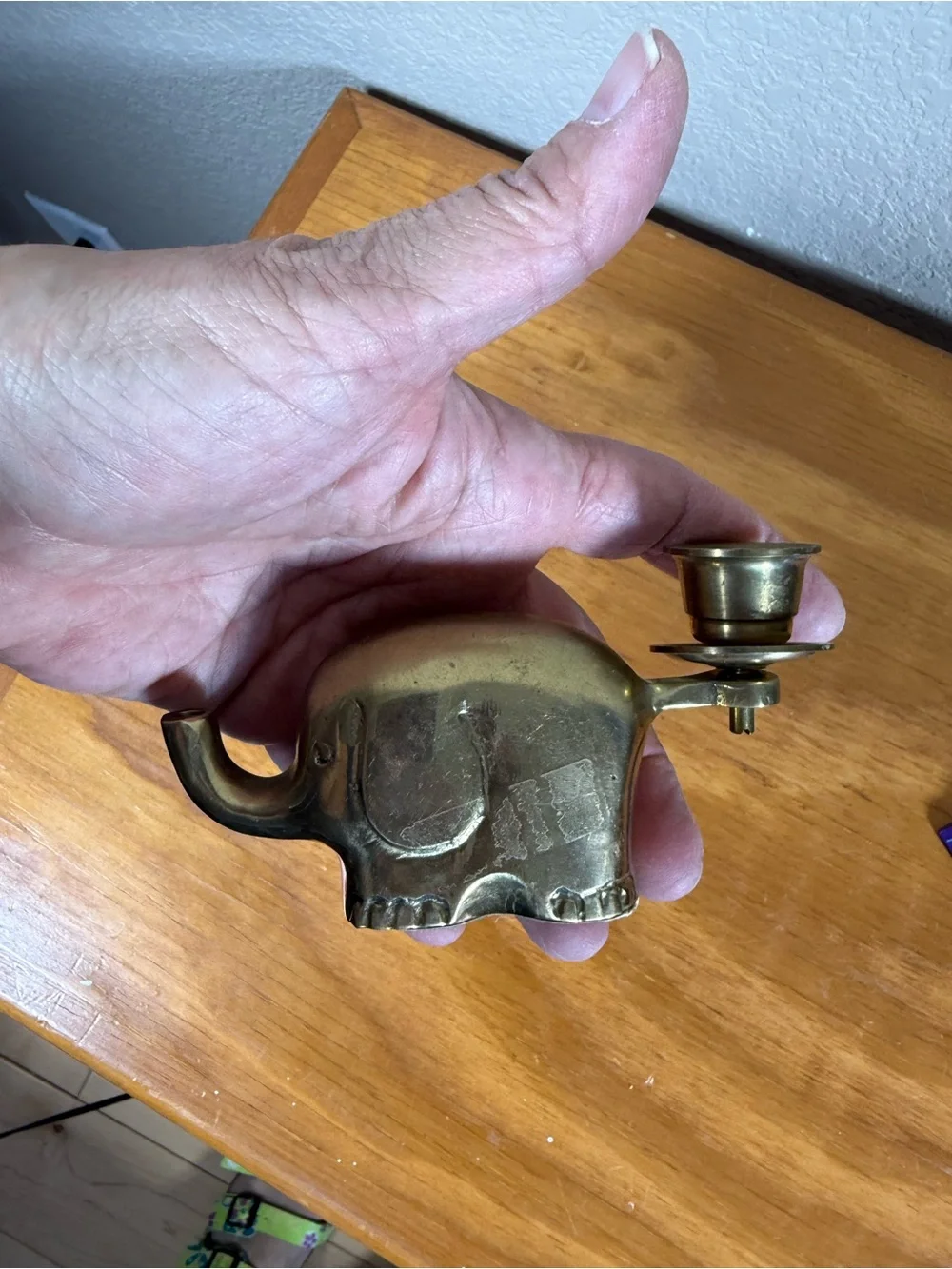Brass Elephant Candle Holder